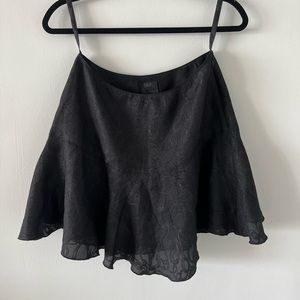 Black Floral Swirl Skirt - Anna Sui